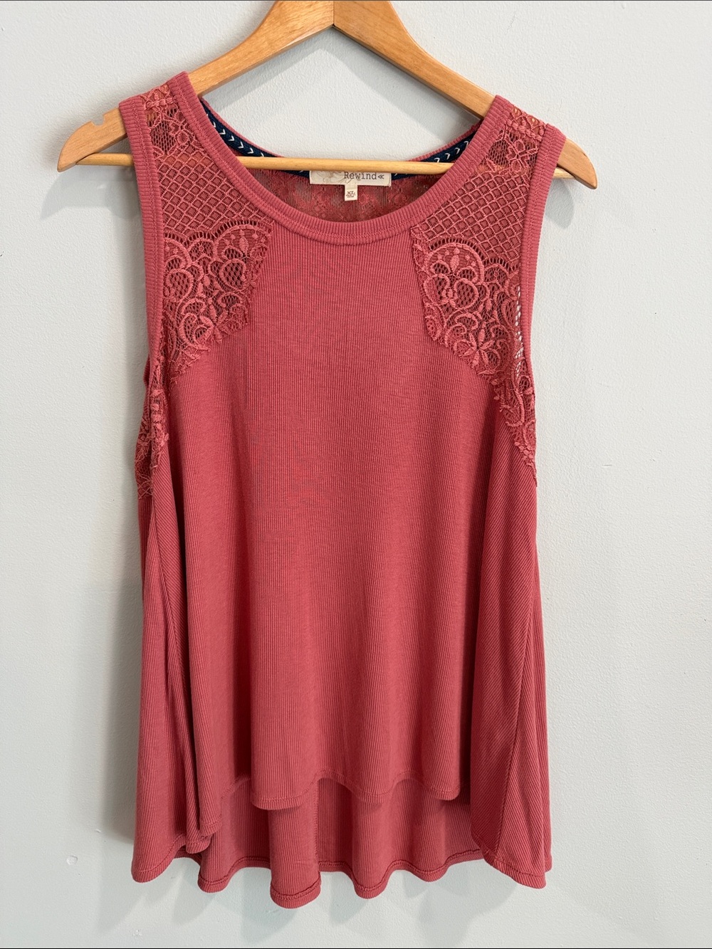 Rewind Rose‎  Lace-Shoulder Tank Top